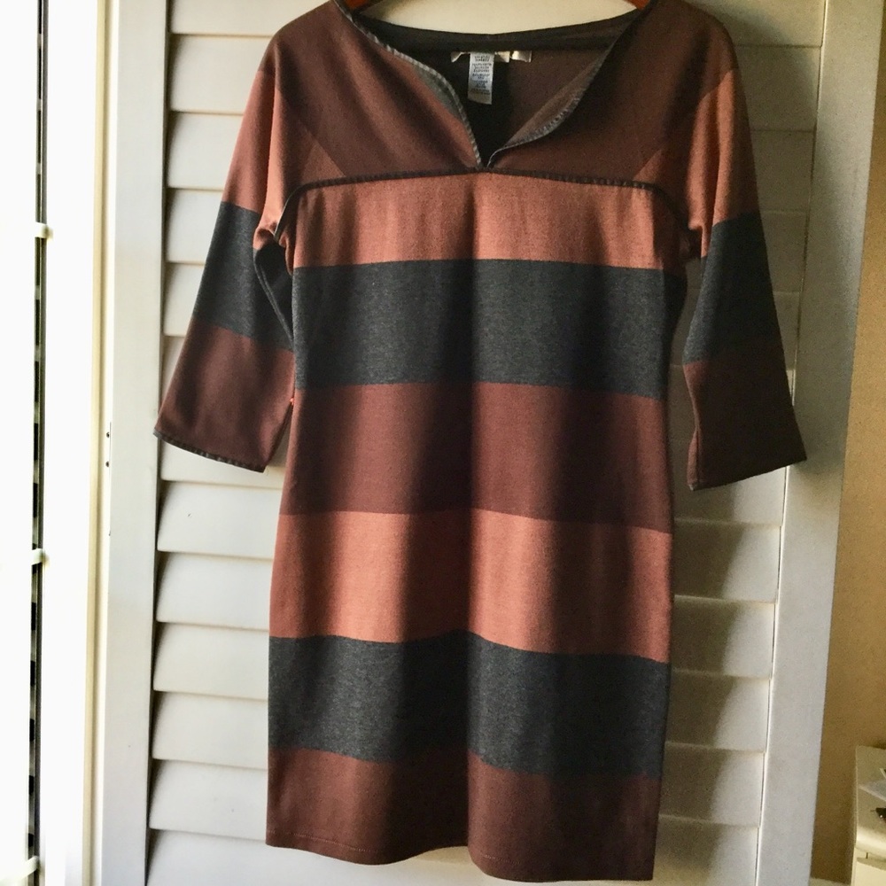 Brow and gray winter dress